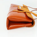 BVLGARI Shoulder Bag Patent leather Orange Silver Auth BA12153A-4