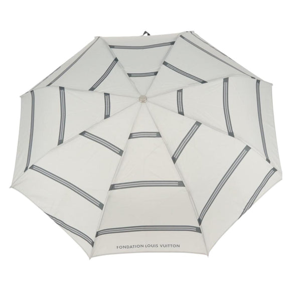 LOUIS VUITTON Fondation Folding Umbrella Nylon Gray LV Auth BA12155A