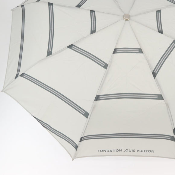 LOUIS VUITTON Fondation Folding Umbrella Nylon Gray LV Auth BA12155A