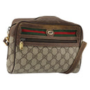 GUCCI GG Supreme Web Sherry Line Bag PVC Beige Gold 56 02 087 Auth BA12158-1