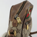 GUCCI GG Supreme Web Sherry Line Bag PVC Beige Gold 56 02 087 Auth BA12158-10