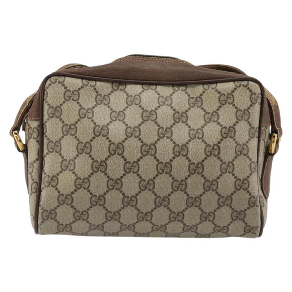GUCCI GG Supreme Web Sherry Line Bag PVC Beige Gold 56 02 087 Auth BA12158