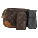 LOUIS VUITTON Monogram Damier Graphite Clutch Bag 3 Set LV Auth BA12165-1