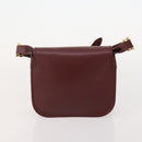 CARTIER Shoulder Bag Leather 2 Set Bordeaux Auth BA12166-10