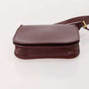 CARTIER Shoulder Bag Leather 2 Set Bordeaux Auth BA12166-14