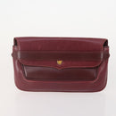 CARTIER Shoulder Bag Leather 2 Set Bordeaux Auth BA12166-2