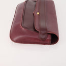 CARTIER Shoulder Bag Leather 2 Set Bordeaux Auth BA12166-4