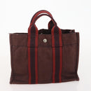 HERMES Fourre Tout PM Hand Bag Canvas 2 Set Gray Bordeaux Auth BA12167-10