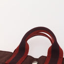 HERMES Fourre Tout PM Hand Bag Canvas 2 Set Gray Bordeaux Auth BA12167-14