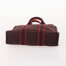 HERMES Fourre Tout PM Hand Bag Canvas 2 Set Gray Bordeaux Auth BA12167-15