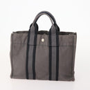HERMES Fourre Tout PM Hand Bag Canvas 2 Set Gray Bordeaux Auth BA12167-2