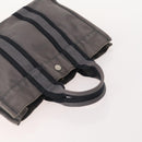 HERMES Fourre Tout PM Hand Bag Canvas 2 Set Gray Bordeaux Auth BA12167-5