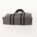 HERMES Fourre Tout PM Hand Bag Canvas 2 Set Gray Bordeaux Auth BA12167-7