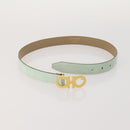 Salvatore Ferragamo Belt Scarf Silk Leather 2 Set Light Blue Beige Auth BA12169-8