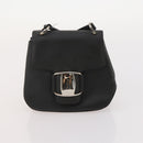 Salvatore Ferragamo Shoulder Bag Canvas Leather 2 Set Black Auth BA12171-10