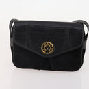 VALENTINO Shoulder Bag Nylon Suede Leather 2 Set Black Navy Auth BA12172-2