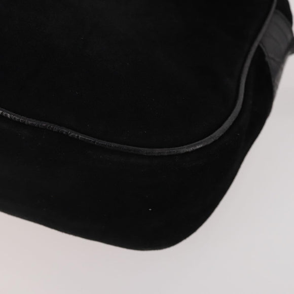 VALENTINO Shoulder Bag Nylon Suede Leather 2 Set Black Navy Auth BA12172