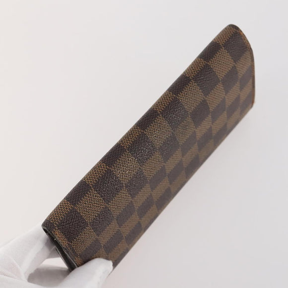 LOUIS VUITTON Damier Ebene Long Wallet 2 Set LV Auth BA12175