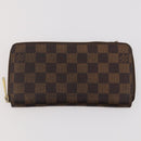 LOUIS VUITTON Damier Ebene Long Wallet 2 Set LV Auth BA12175-2
