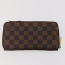 LOUIS VUITTON Damier Ebene Long Wallet 2 Set LV Auth BA12175-3