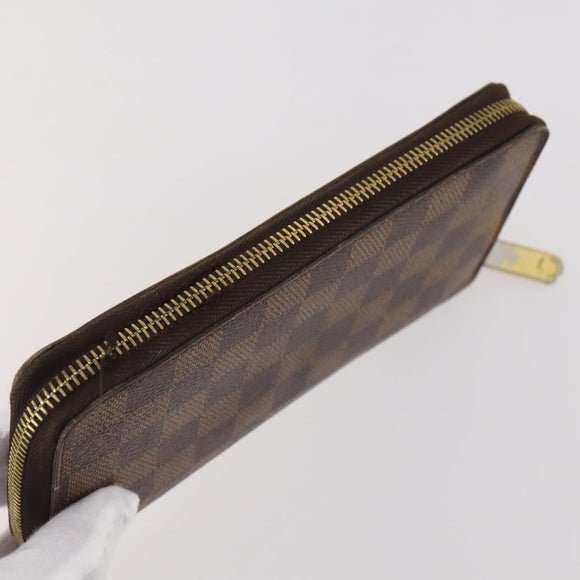 LOUIS VUITTON Damier Ebene Long Wallet 2 Set LV Auth BA12175
