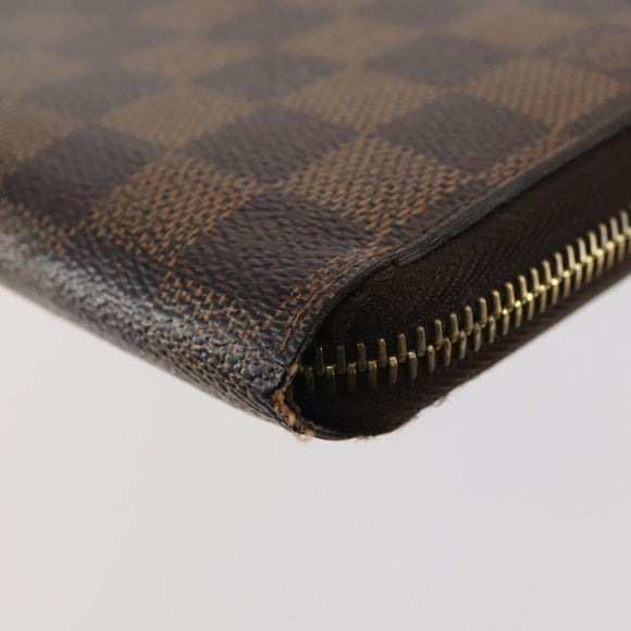 LOUIS VUITTON Damier Ebene Long Wallet 2 Set LV Auth BA12175