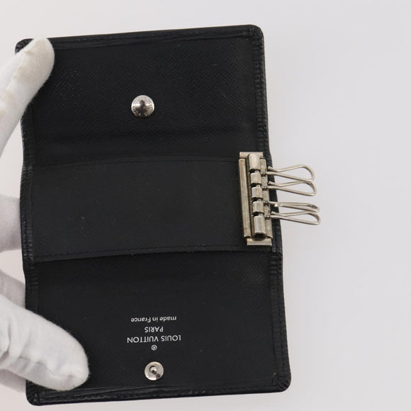 LOUIS VUITTON Monogram Epi Key Case 6 Set Black LV Auth BA12176