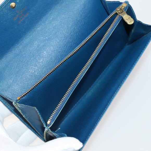 LOUIS VUITTON Monogram Vernis Azur Epi Wallet 4 Set Blue LV Auth BA12177