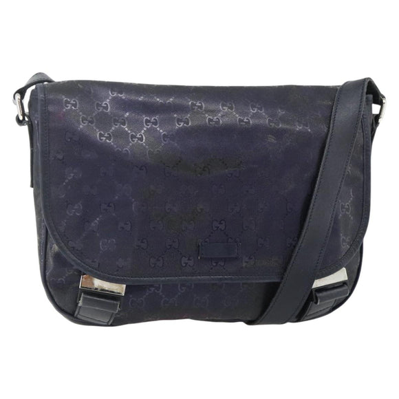 GUCCI GG Implementation Shoulder Bag PVC Purple Silver 201732 Auth BA12180