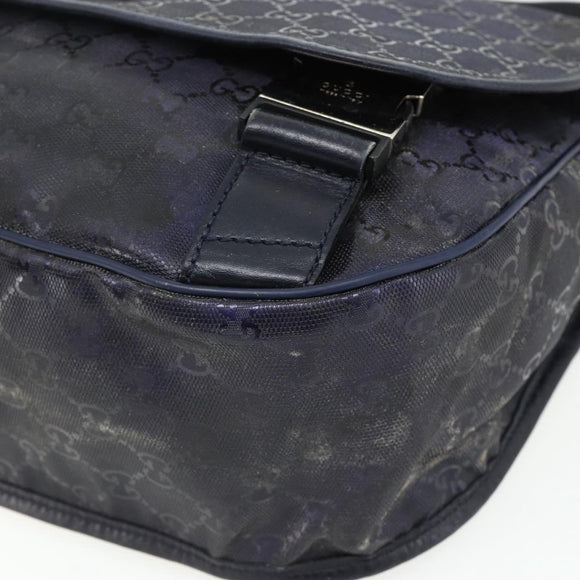 GUCCI GG Implementation Shoulder Bag PVC Purple Silver 201732 Auth BA12180