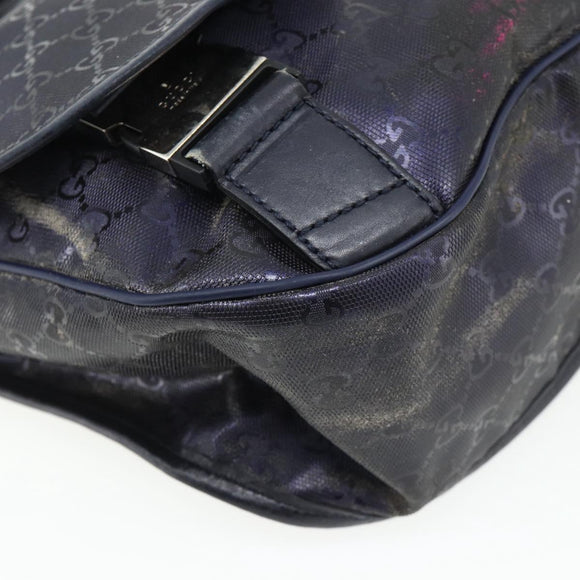 GUCCI GG Implementation Shoulder Bag PVC Purple Silver 201732 Auth BA12180