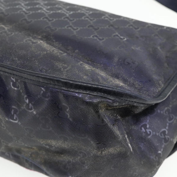GUCCI GG Implementation Shoulder Bag PVC Purple Silver 201732 Auth BA12180