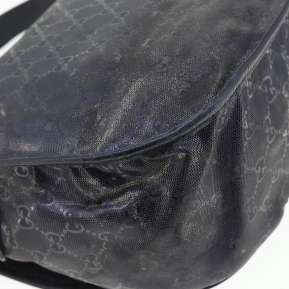 GUCCI GG Implementation Shoulder Bag PVC Purple Silver 201732 Auth BA12180