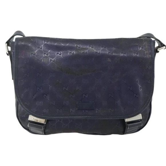 GUCCI GG Implementation Shoulder Bag PVC Purple Silver 201732 Auth BA12180