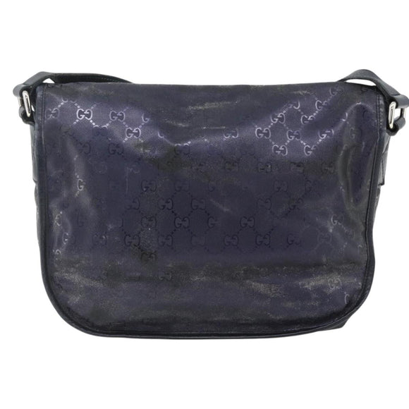GUCCI GG Implementation Shoulder Bag PVC Purple Silver 201732 Auth BA12180