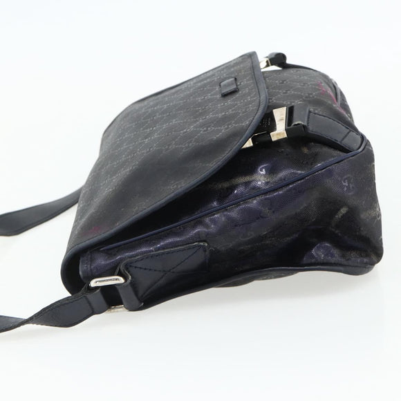 GUCCI GG Implementation Shoulder Bag PVC Purple Silver 201732 Auth BA12180