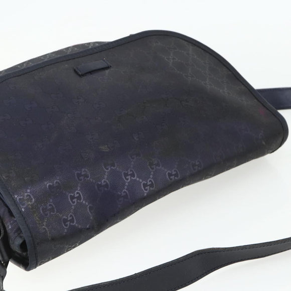 GUCCI GG Implementation Shoulder Bag PVC Purple Silver 201732 Auth BA12180