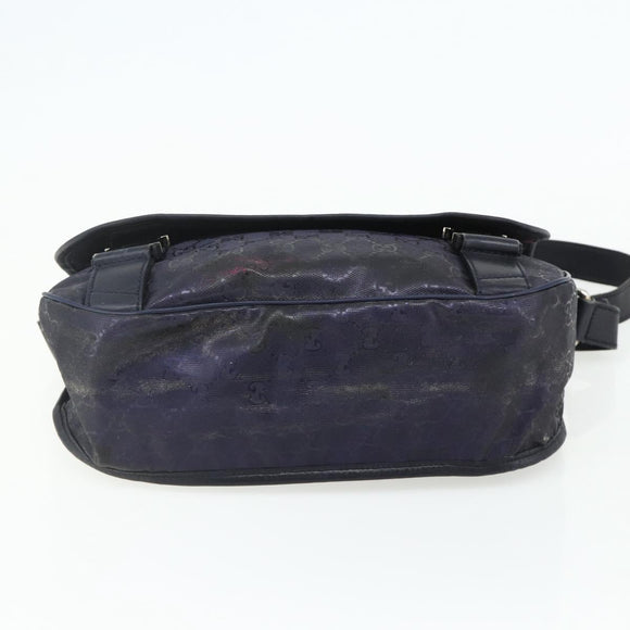 GUCCI GG Implementation Shoulder Bag PVC Purple Silver 201732 Auth BA12180