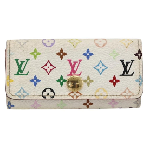 LOUIS VUITTON Monogram Multicolor Multicles 4 Key Case White M93731 Auth BA12181
