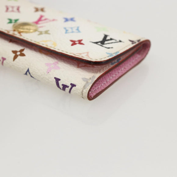 LOUIS VUITTON Monogram Multicolor Multicles 4 Key Case White M93731 Auth BA12181