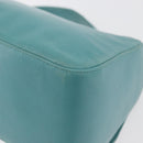 BALLY Hand Bag Leather Turquoise Blue Silver Auth BA12211A-13