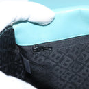 BALLY Hand Bag Leather Turquoise Blue Silver Auth BA12211A-20