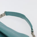 BALLY Hand Bag Leather Turquoise Blue Silver Auth BA12211A-8