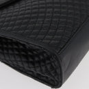 BALLY Quilted Hand Bag Leather Black Gold Auth BA12212A-10
