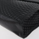BALLY Quilted Hand Bag Leather Black Gold Auth BA12212A-11