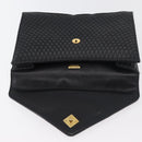 BALLY Quilted Hand Bag Leather Black Gold Auth BA12212A-15
