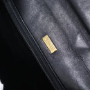 BALLY Quilted Hand Bag Leather Black Gold Auth BA12212A-16