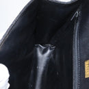 BALLY Quilted Hand Bag Leather Black Gold Auth BA12212A-18