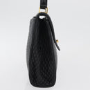 BALLY Quilted Hand Bag Leather Black Gold Auth BA12212A-5