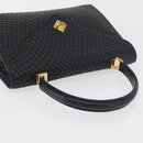 BALLY Quilted Hand Bag Leather Black Gold Auth BA12212A-6